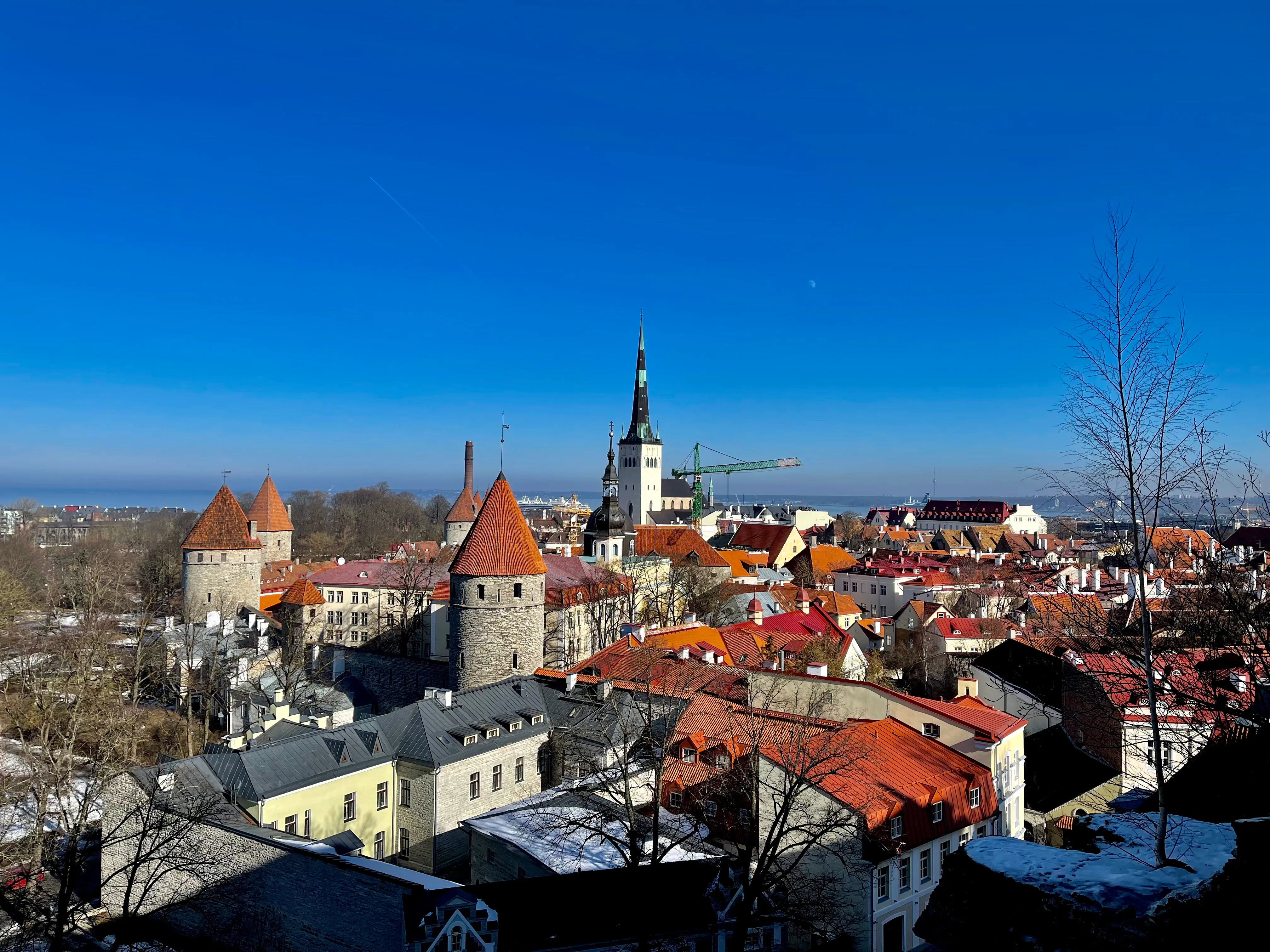 The same Old Town view blanketed in snow